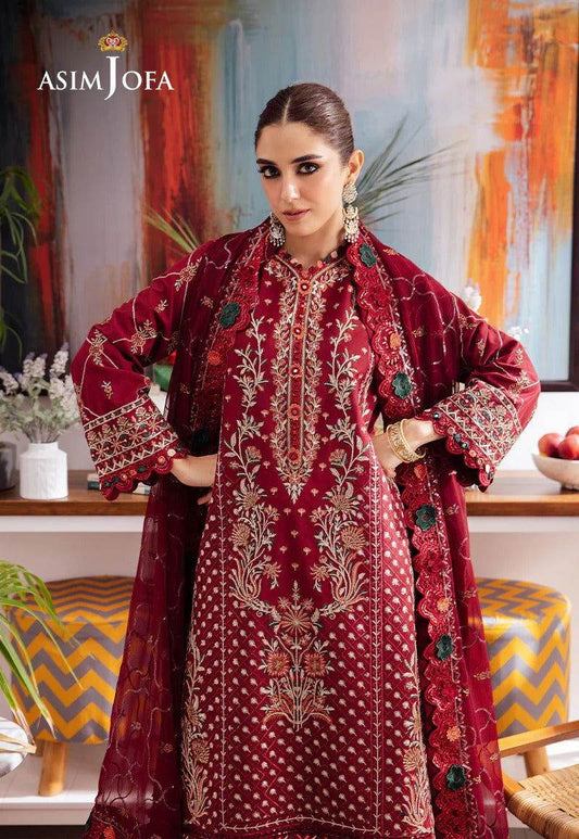 Asim Jofa Uraan Embroidered Unstitched 3pcs - Jotey