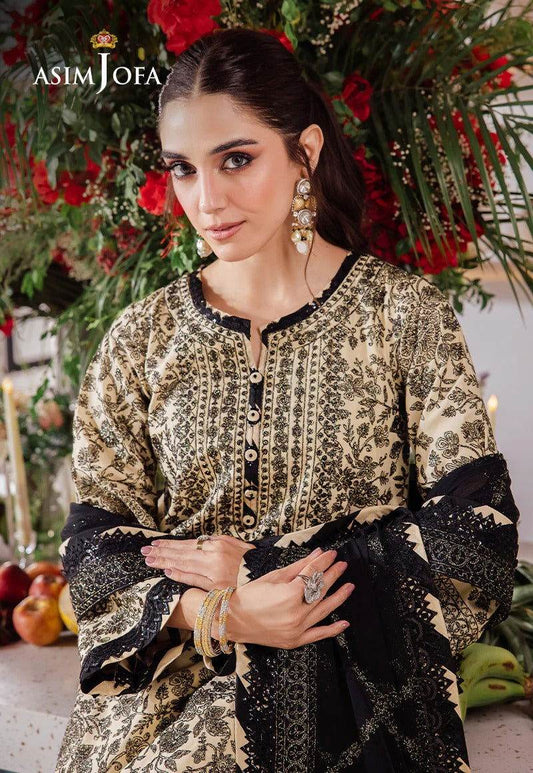 Asim Jofa Uraan Embroidered Unstitched 3pcs - Jotey