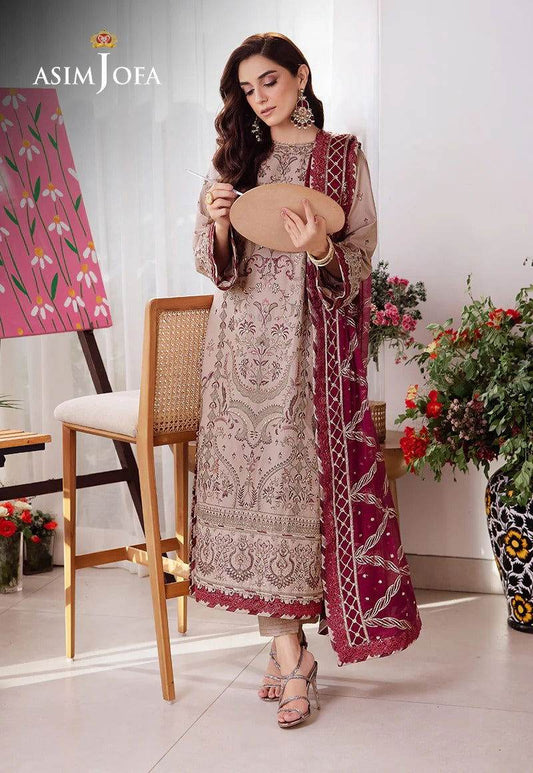 Asim Jofa Uraan Embroidered Unstitched 3pcs - Jotey