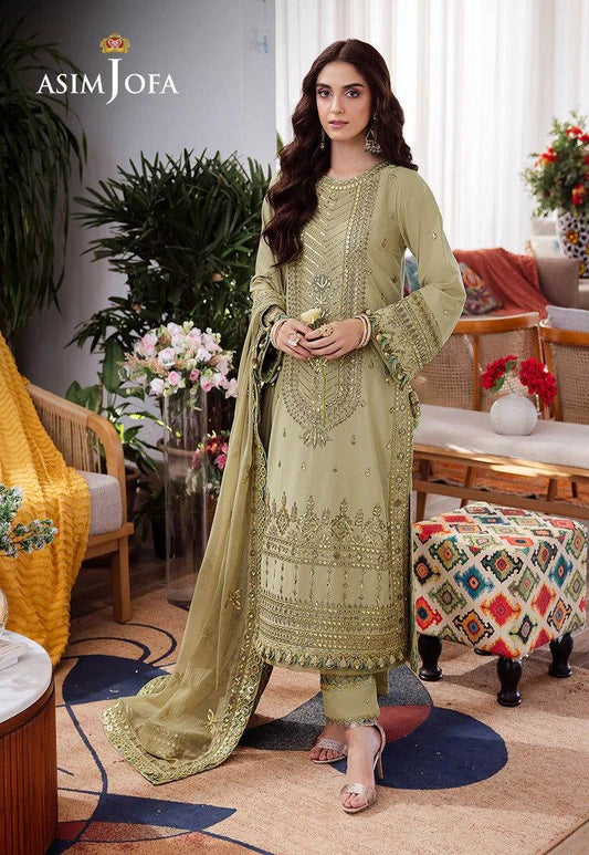 Asim Jofa Uraan Embroidered Unstitched 3pcs - Jotey