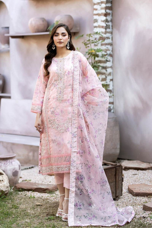 Mahiye By Noors Organza Semi Stitched 3pcs - Jotey