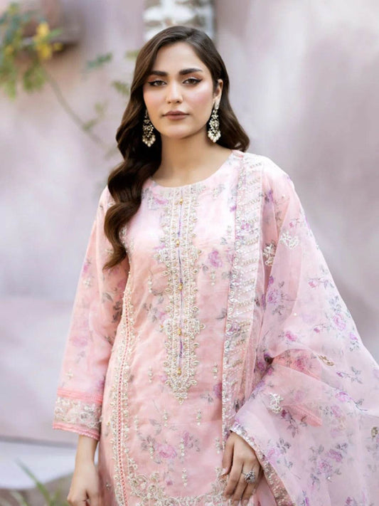 Mahiye By Noors Organza Semi Stitched 3pcs - Jotey