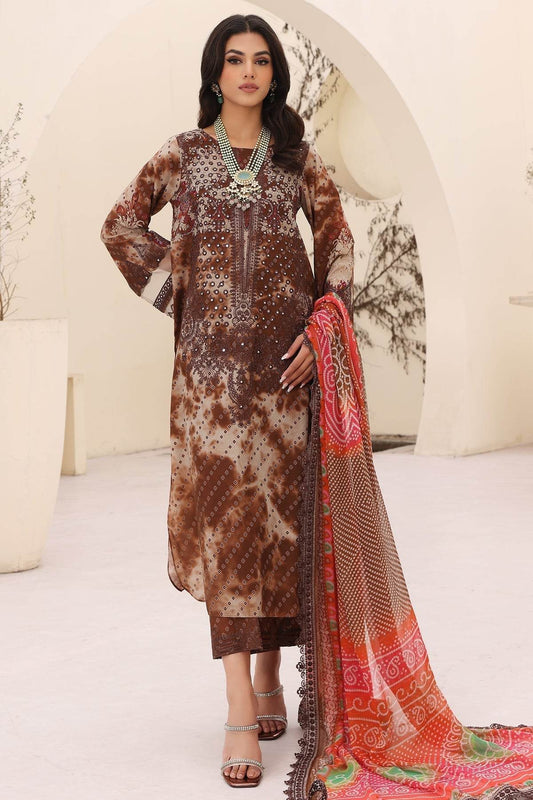 Charizma Naranji Embroidered Printed Lawn 3pcs - Jotey