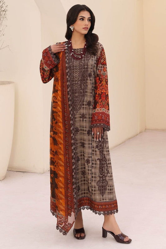 Charizma Naranji Embroidered Printed Lawn 3pcs - Jotey