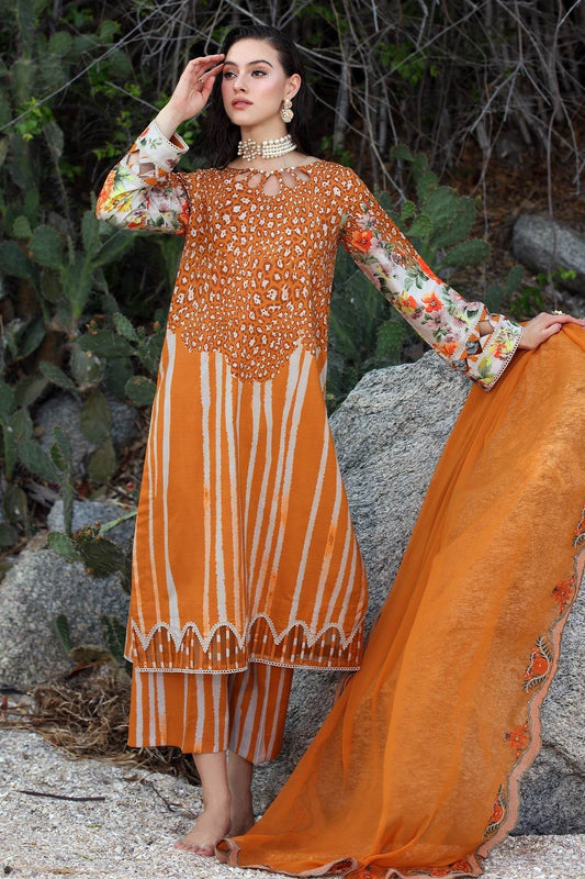 Charizma Print Melody Vol-4 Unstitched Lawn 3pcs - Jotey