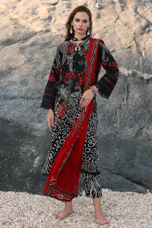 Charizma Print Melody Vol-4 Unstitched Lawn 3pcs - Jotey