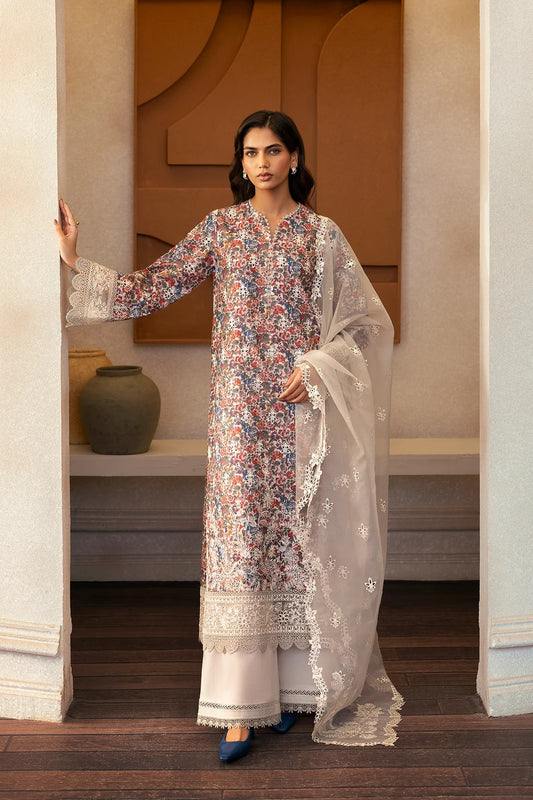 AFROZEH Day Break Embroidered Printed Lawn Unstitched 3pcs