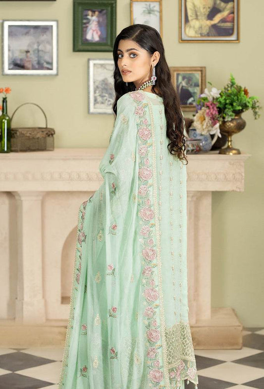 Ameerah Embroidered Mamberg Chiffon Semi-Stitched 3pcs - Jotey