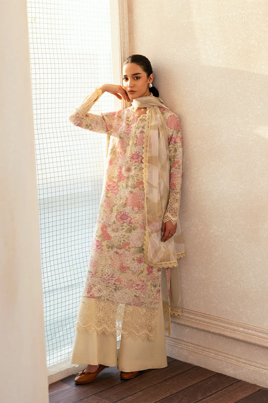 AFROZEH Day Break Embroidered Printed Lawn Unstitched 3pcs