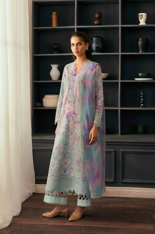 AFROZEH Day Break Embroidered Printed Lawn Unstitched 3pcs