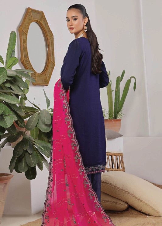 Azure By Bin Hameed Luxury Chiffon Embroidered Semi-Stitched 3pcs - Jotey