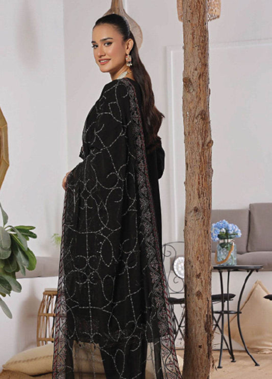 Azure By Bin Hameed Luxury Chiffon Embroidered Semi-Stitched 3pcs - Jotey