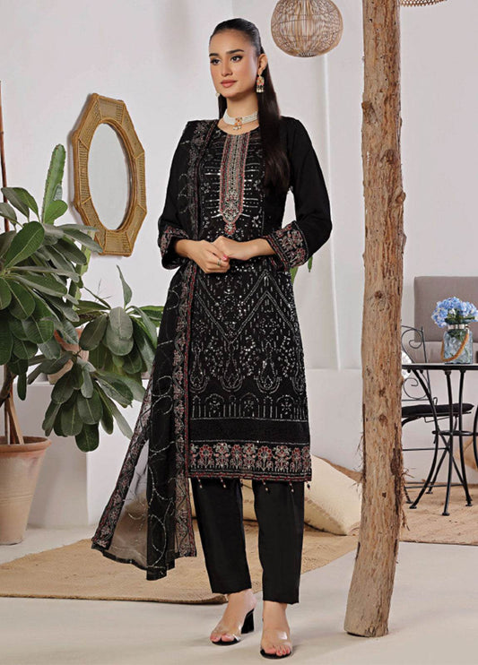 Azure By Bin Hameed Luxury Chiffon Embroidered Semi-Stitched 3pcs - Jotey