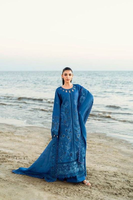 Florent Luxury Lawn Eid Edit's Embroidered Unstitched 3pcs - Jotey