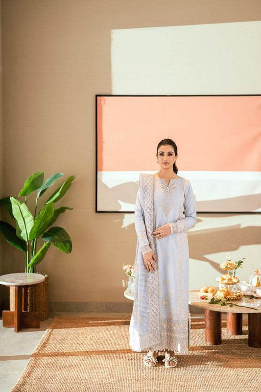 Florent Luxury Lawn Eid Edit's Embroidered Unstitched 3pcs - Jotey