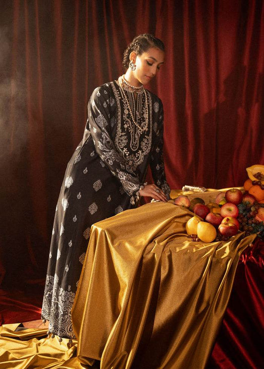 Roohi Silk Embroidered Unstitched 3pcs - Jotey