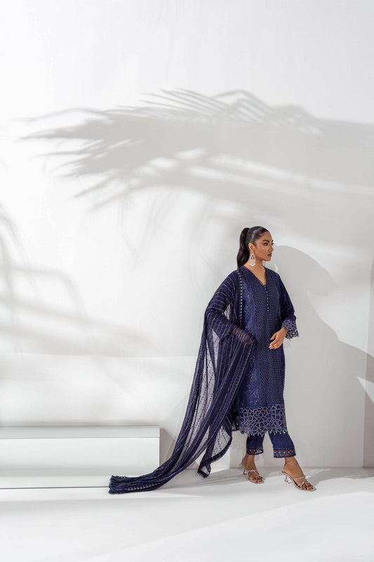 Mehru By Guzel Embroidered Stitched Chiffon 3pcs - Jotey