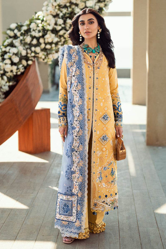 Qalamkar Sahil Embroidered Luxury Lawn 3pcs - Jotey
