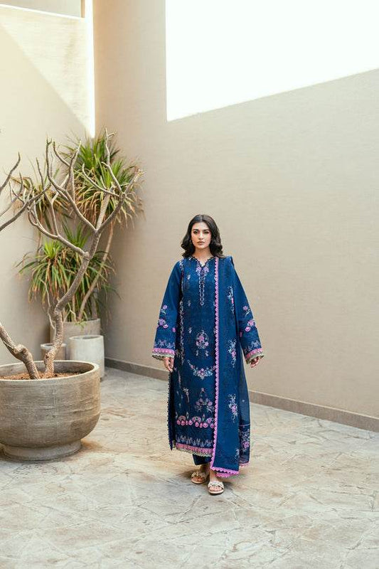 Florent Luxury Lawn Eid Edit's Embroidered Unstitched 3pcs - Jotey