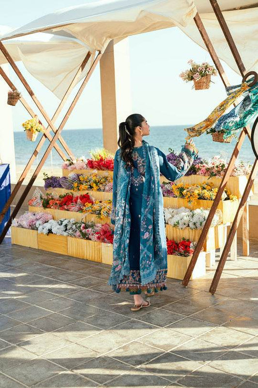 Florent Luxury Lawn Eid Edit's Embroidered Unstitched 3pcs - Jotey