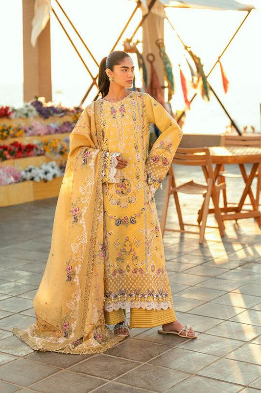 Florent Luxury Lawn Eid Edit's Embroidered Unstitched 3pcs - Jotey