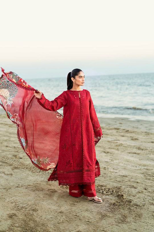 Florent Luxury Lawn Eid Edit's Embroidered Unstitched 3pcs - Jotey