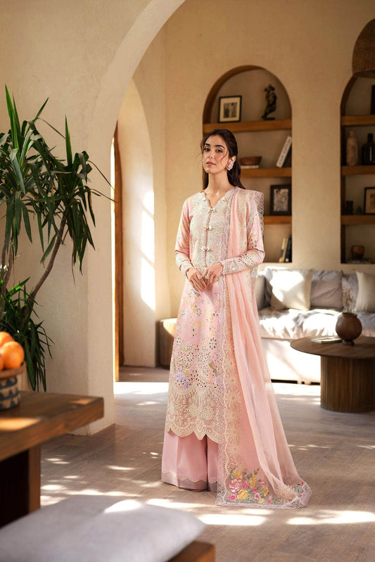 Maryam Hussain Luxury Lawn'25 Embroidered Unstitched 3pcs - Jotey