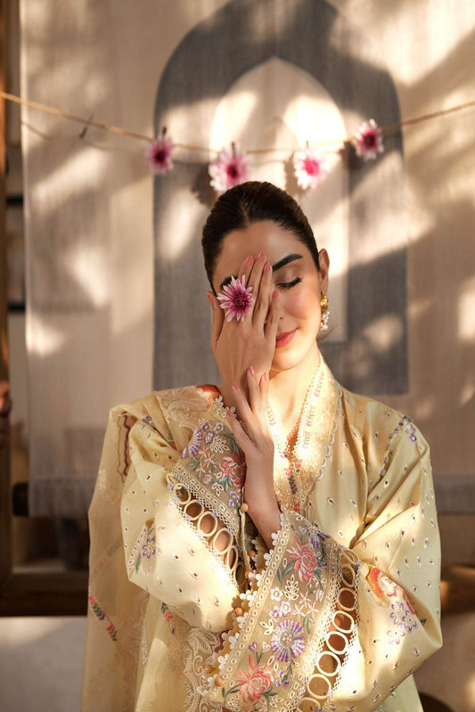 Maryam Hussain Luxury Lawn'25 Embroidered Unstitched 3pcs - Jotey