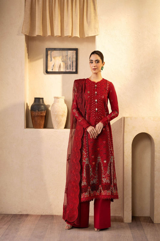 Maryam Hussain Luxury Lawn'25 Embroidered Unstitched 3pcs - Jotey