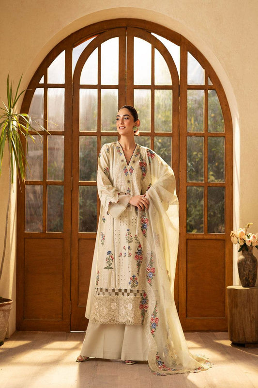 Maryam Hussain Luxury Lawn'25 Embroidered Unstitched 3pcs - Jotey