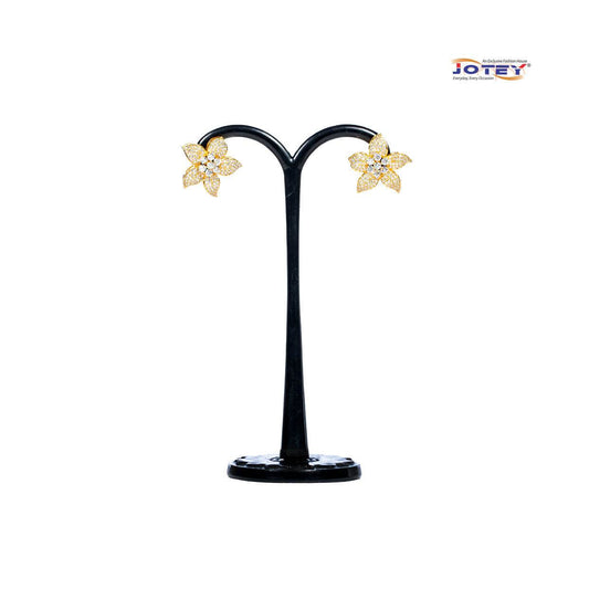 Diamond Cut Golden Plated AD Stone Earrings - Jotey