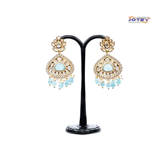 Diamond Cut Mint AD Stone Earrings - Jotey