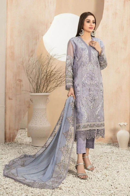 Dilaab By Tawakkal Embroidered Semi Stitched 3pcs - Jotey