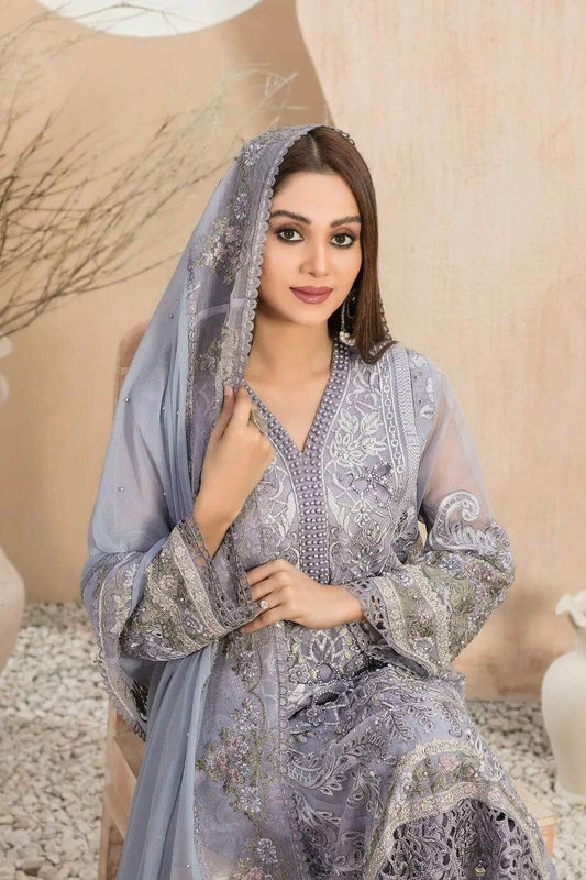 Dilaab By Tawakkal Embroidered Semi Stitched 3pcs - Jotey