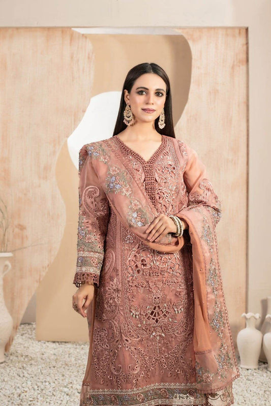 Dilaab By Tawakkal Embroidered Semi Stitched 3pcs - Jotey