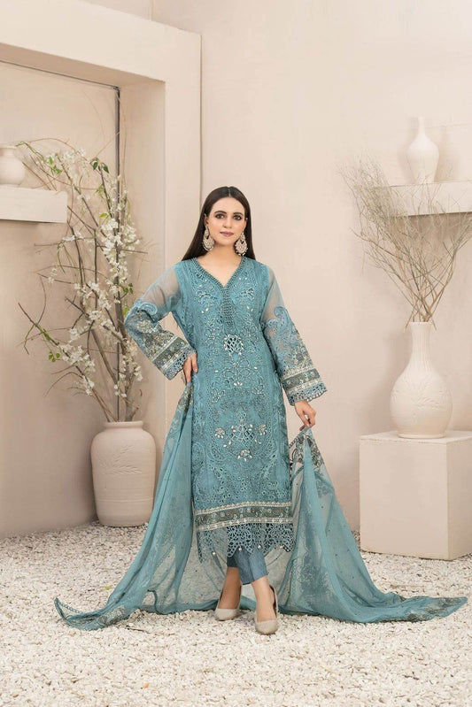 Dilaab By Tawakkal Embroidered Semi Stitched 3pcs - Jotey