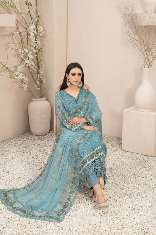 Dilaab By Tawakkal Embroidered Semi Stitched 3pcs - Jotey