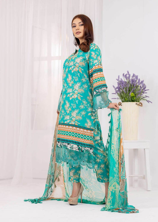 Lamhey Unstitched Lawn 3pcs - Nilima