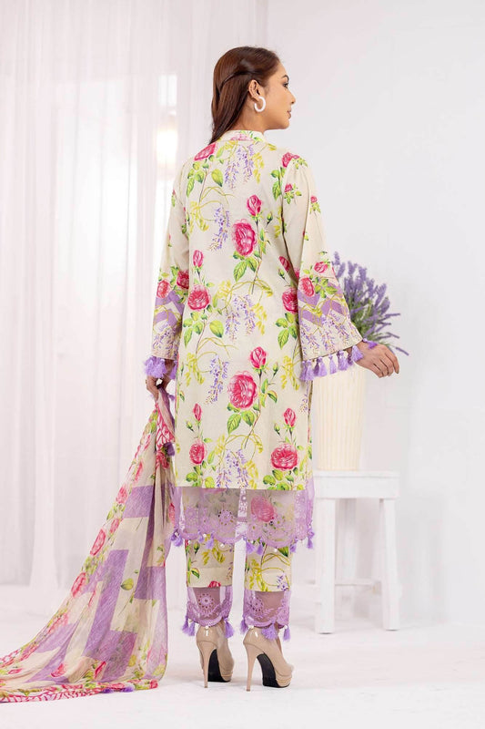 Lamhey Unstitched Lawn 3pcs - Nilima