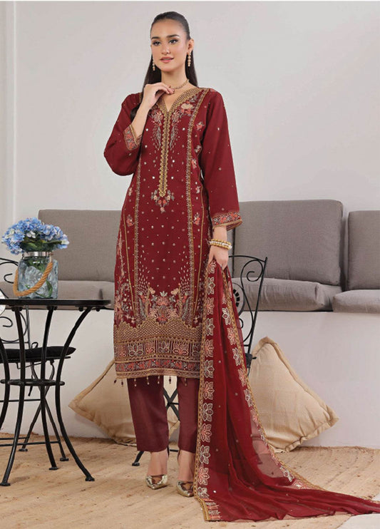 Azure By Bin Hameed Luxury Chiffon Embroidered Semi-Stitched 3pcs - Jotey