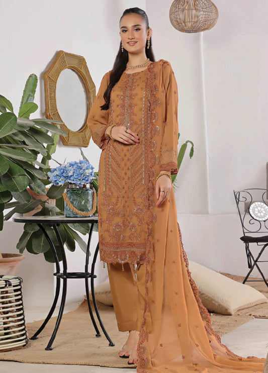 Azure By Bin Hameed Luxury Chiffon Embroidered Semi-Stitched 3pcs - Jotey