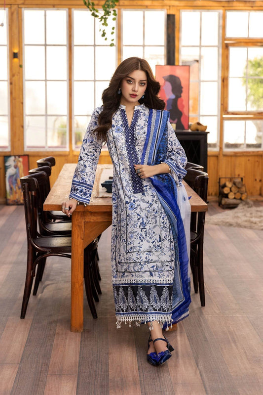 Eid Festive Lawn VOL-01 Heavy EMB. Unstitched 3pcs - Jotey