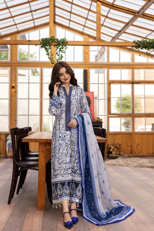 Eid Festive Lawn VOL-01 Heavy EMB. Unstitched 3pcs - Jotey