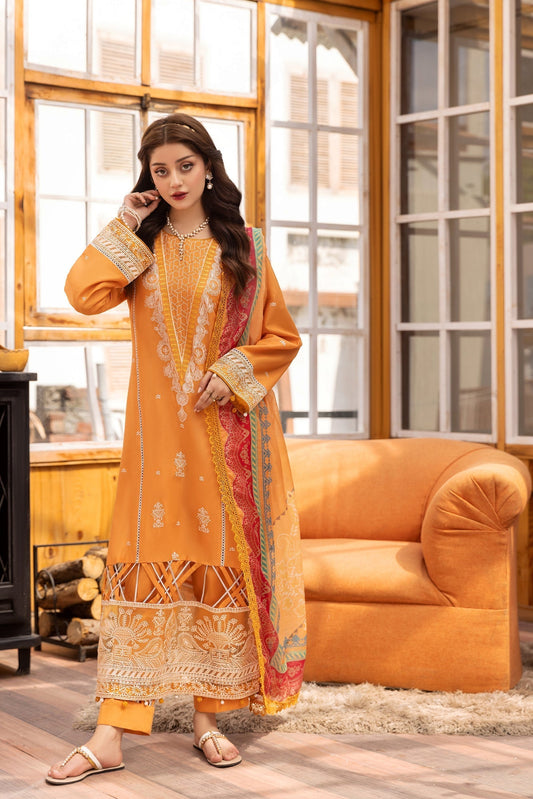 Eid Festive Lawn VOL-01 Heavy EMB. Unstitched 3pcs - Jotey
