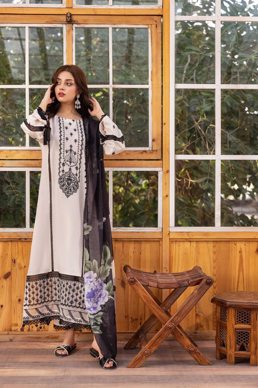 Eid Festive Lawn VOL-01 Heavy EMB. Unstitched 3pcs - Jotey