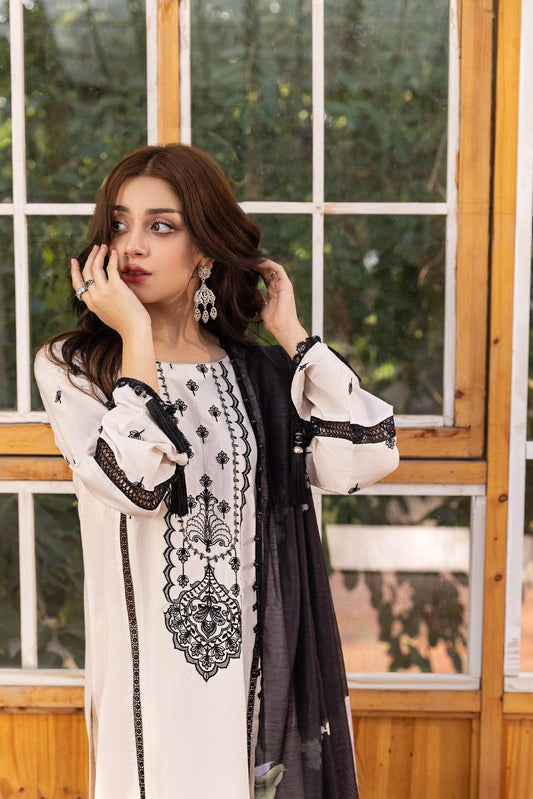 Eid Festive Lawn VOL-01 Heavy EMB. Unstitched 3pcs - Jotey