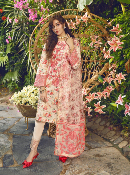 Eid Festive Lawn VOL-02 Heavy EMB. Unstitched 3pcs - Jotey