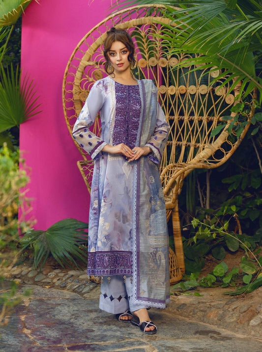 Eid Festive Lawn VOL-02 Heavy EMB. Unstitched 3pcs - Jotey