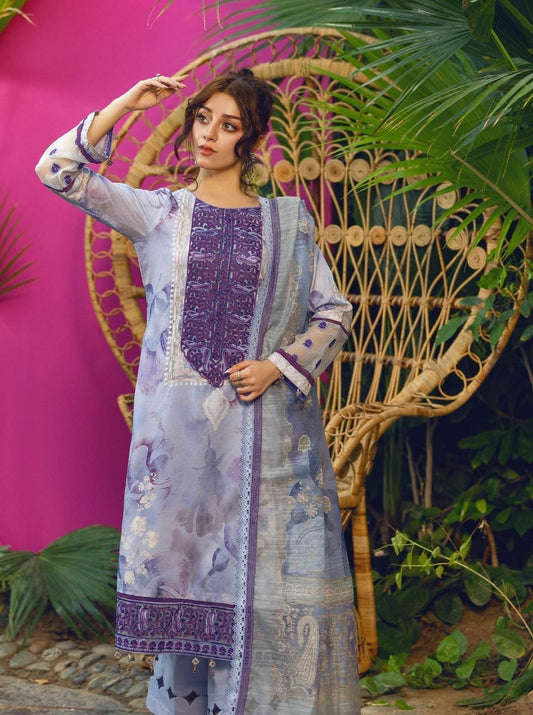 Eid Festive Lawn VOL-02 Heavy EMB. Unstitched 3pcs - Jotey