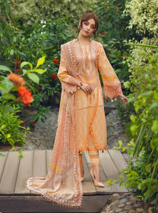 Eid Festive Lawn VOL-02 Heavy EMB. Unstitched 3pcs - Jotey